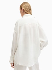 AllSaints White Linen Jade Shirt - Image 6 of 7