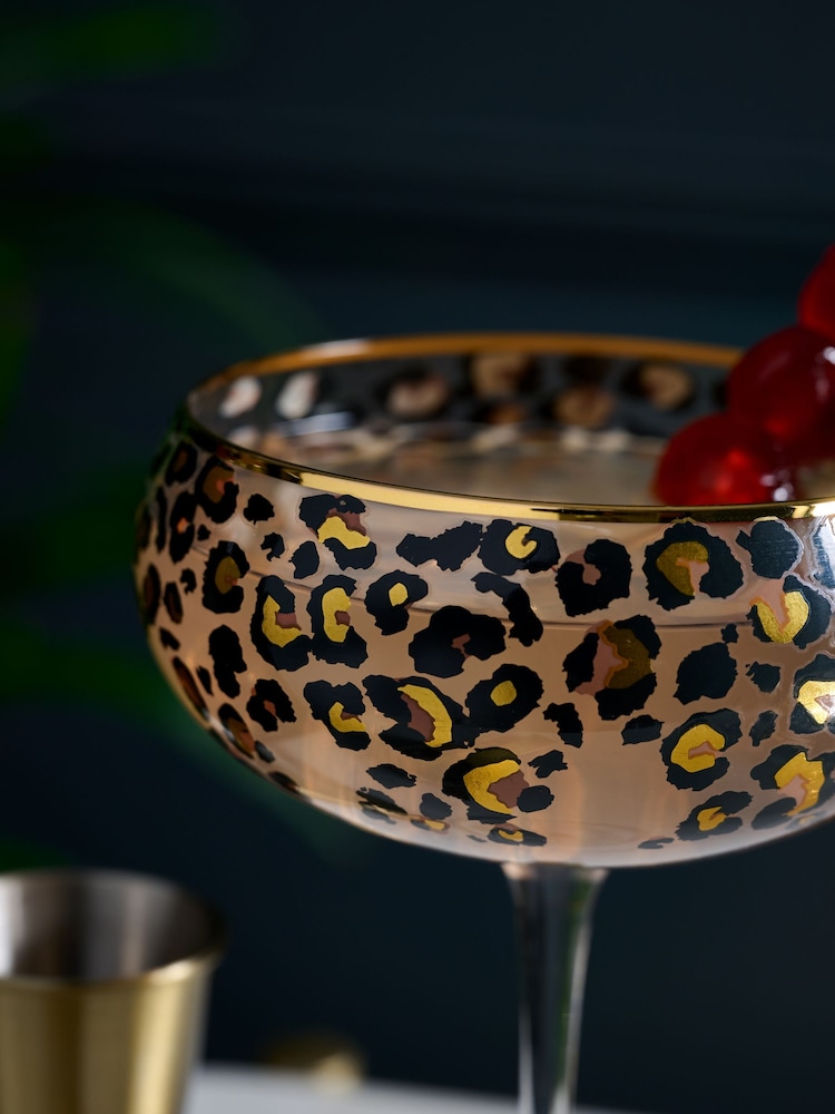 Lot de 2 verres coupe imprimé léopard - Image 3 of 4