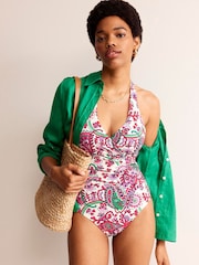 Boden Multi Levanzo Ruched Halter Swimsuit - Image 1 of 6