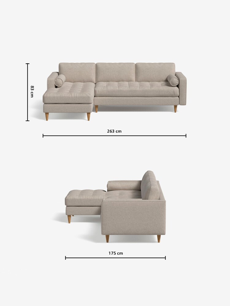 MADE.COM Textured Weave Natural Scott Left Hand Facing Corner Sofa - Image 4 of 4