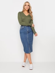 Long Tall Sally Green V-Neck Lightweight Jumper - Image 2 of 5