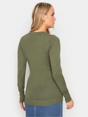 Long Tall Sally Green V-Neck Lightweight Jumper - Image 3 of 5