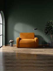 Jay-Be Luxe Velvet Saffron Yellow Deco Snuggle Sofa Bed - Image 1 of 6