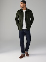 Green Corduroy Twin Pocket 100% Cotton Shacket Overshirt - Image 2 of 8