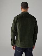 Green Corduroy Twin Pocket 100% Cotton Shacket Overshirt - Image 3 of 8