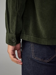 Green Corduroy Twin Pocket 100% Cotton Shacket Overshirt - Image 5 of 8