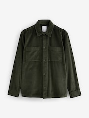 Green Corduroy Twin Pocket 100% Cotton Shacket Overshirt - Image 6 of 8