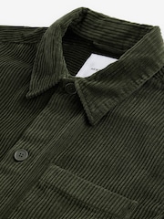 Green Corduroy Twin Pocket 100% Cotton Shacket Overshirt - Image 8 of 8