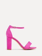 Pink - Linzi Nelly Filigrane Sandalen aus Velourslederimitat mit Blockabsatz - Bild 2 von 5
