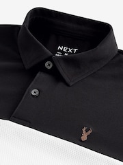 Noir/Brun - Polos Manches longues boutonnés et bloqués 100% coton - Image 6 de 7
