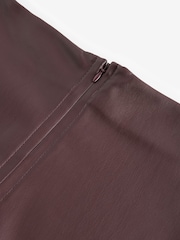 Burgundy Faux Leather Mini Skirt - Image 6 of 7