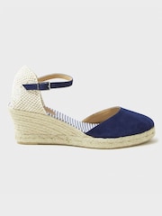 Crew Clothing Leather and Jute Wedge Heel Espadrilles - Image 1 of 5