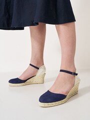 Crew Clothing Leather and Jute Wedge Heel Espadrilles - Image 2 of 5