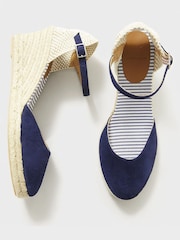 Crew Clothing Leather and Jute Wedge Heel Espadrilles - Image 3 of 5
