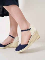 Crew Clothing Leather and Jute Wedge Heel Espadrilles - Image 5 of 5
