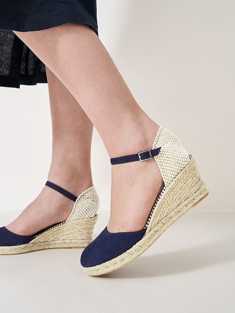 Crew Clothing Leather and Jute Wedge Heel Espadrilles - Image 5 of 5