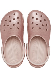 Crocs Pink Classic Glitter Clogs - Image 5 of 7