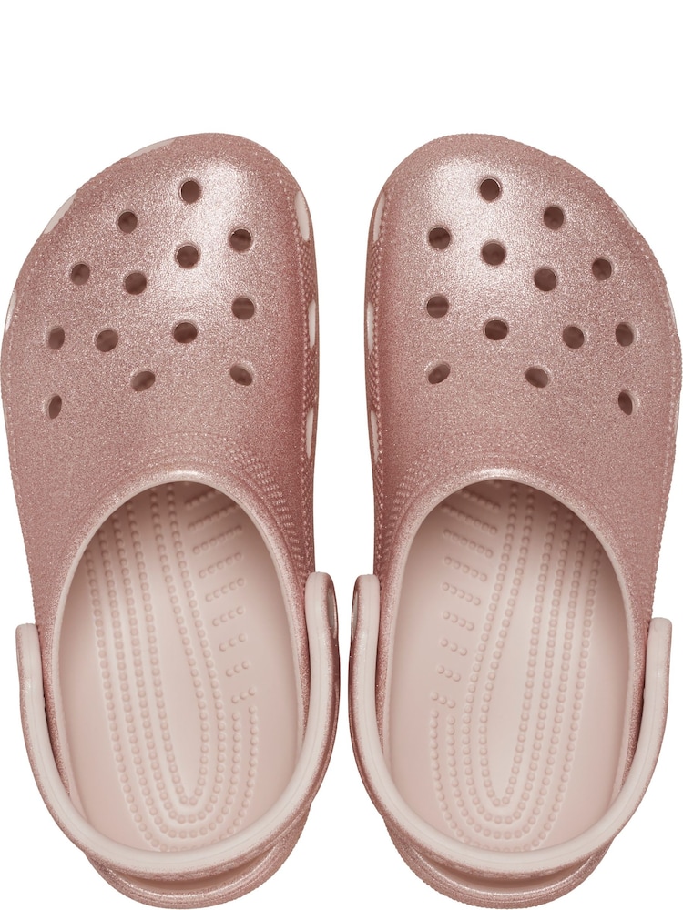 Crocs Pink Classic Glitter Clogs - Image 5 of 7