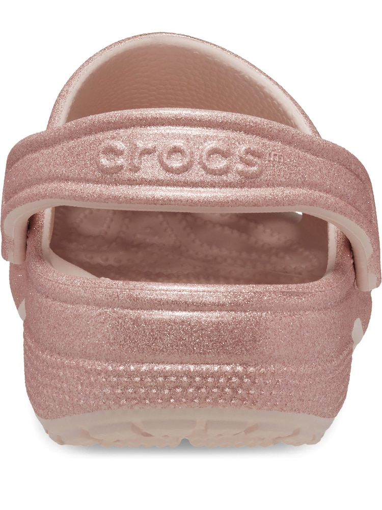 Crocs Pink Classic Glitter Clogs - Image 6 of 7