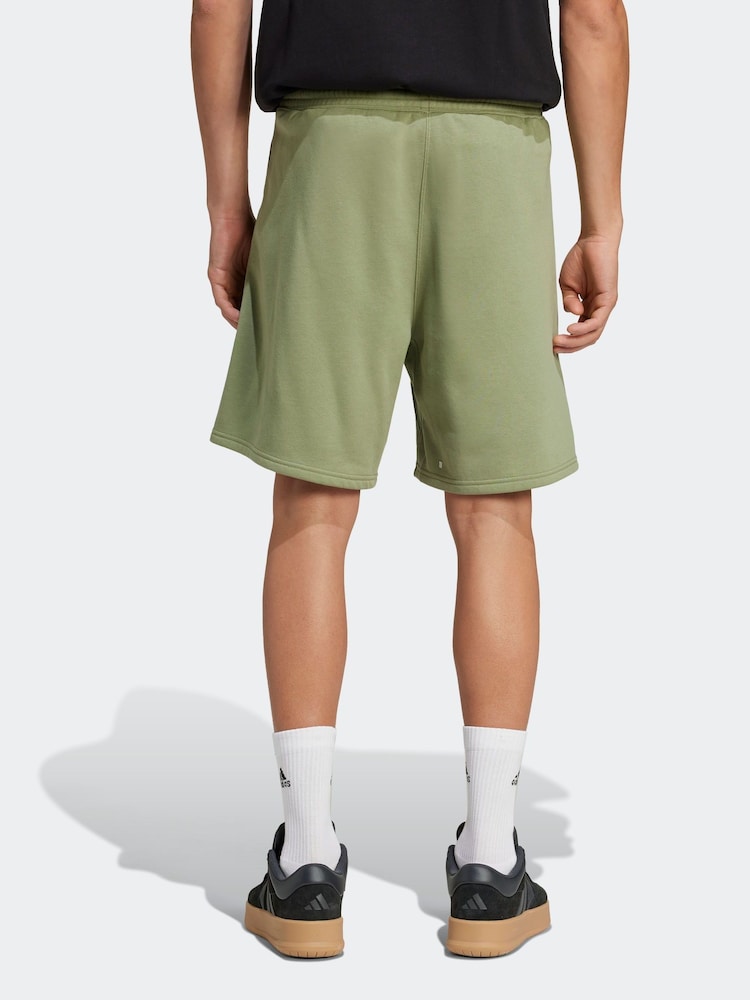adidas Khaki Green All Season Fleece Shorts - Image 2 of 7