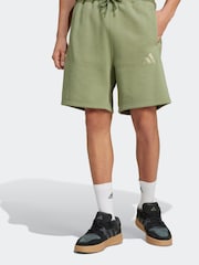 adidas Khaki Green All Season Fleece Shorts - Image 4 of 7