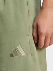 adidas Khaki Green All Season Fleece Shorts - Image 5 of 7