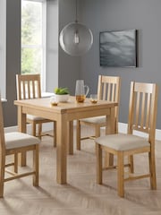 Julian Bowen Oak Taupe Hereford Dining Chairs Set Of 2 - Image 2 of 6
