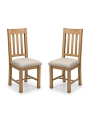 Julian Bowen Oak Taupe Hereford Dining Chairs Set Of 2 - Image 3 of 6