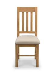 Julian Bowen Oak Taupe Hereford Dining Chairs Set Of 2 - Image 5 of 6