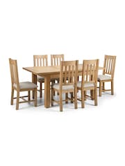 Julian Bowen Oak Taupe Hereford Dining Chairs Set Of 2 - Image 6 of 6