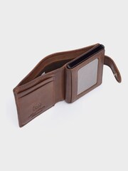 OSPREY LONDON The X Stitch Leather & Metal RFID ID Brown Card Case - Image 5 of 6
