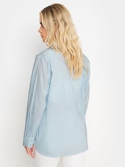 PixieGirl Petite Blue 100% Cotton Broderie Front Shirt - Image 3 of 5