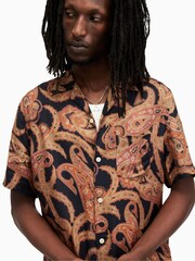AllSaints Black Morganza Short Sleeve Shirt - Image 5 of 6