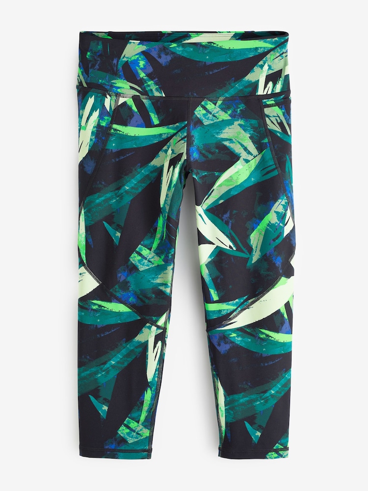 Sweaty Betty Green Areca Palm Print Power Cropped Workout Leggings - Image 10 of 10