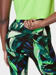 Sweaty Betty Green Areca Palm Print Power Cropped Workout Leggings - Image 3 of 10