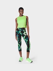 Sweaty Betty Green Areca Palm Print Power Cropped Workout Leggings - Image 7 of 10