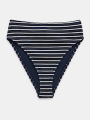Hush Blue Harper High Waisted Stripe Rib Bikini Bottoms - Image 3 of 3