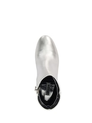 Dune London Silver Ottack Low Block Heel Boots - Image 5 of 5