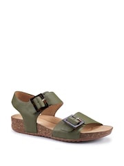 Hotter Dark Green Extra Wide Fit Tourist II Buckle Sandals - Image 2 of 4