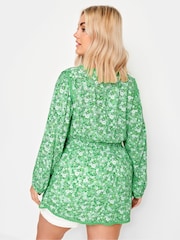 Yours Curve Green Trim Smock Top - Image 3 of 5