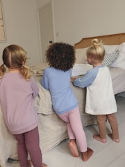Blue/ Purple/ White Sleepy Bear Leggings Pyjamas 3 Pack (9mths-8yrs) - Image 2 of 9