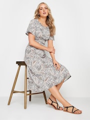 Long Tall Sally LTS Tall Light Brown Paisley Print Midi Dress - Bild 1 von 5
