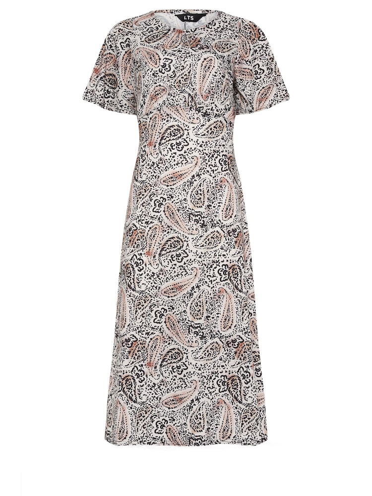Long Tall Sally LTS Tall Light Brown Paisley Print Midi Dress - Bild 5 von 5