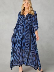 Live Unlimited – Maxi-Kaftan mit Ikat-Print, Curve - Bild 4 von 8