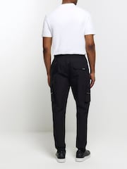 River Island Black Elasticated Zippy Cargo Trousers - Image 2 of 4