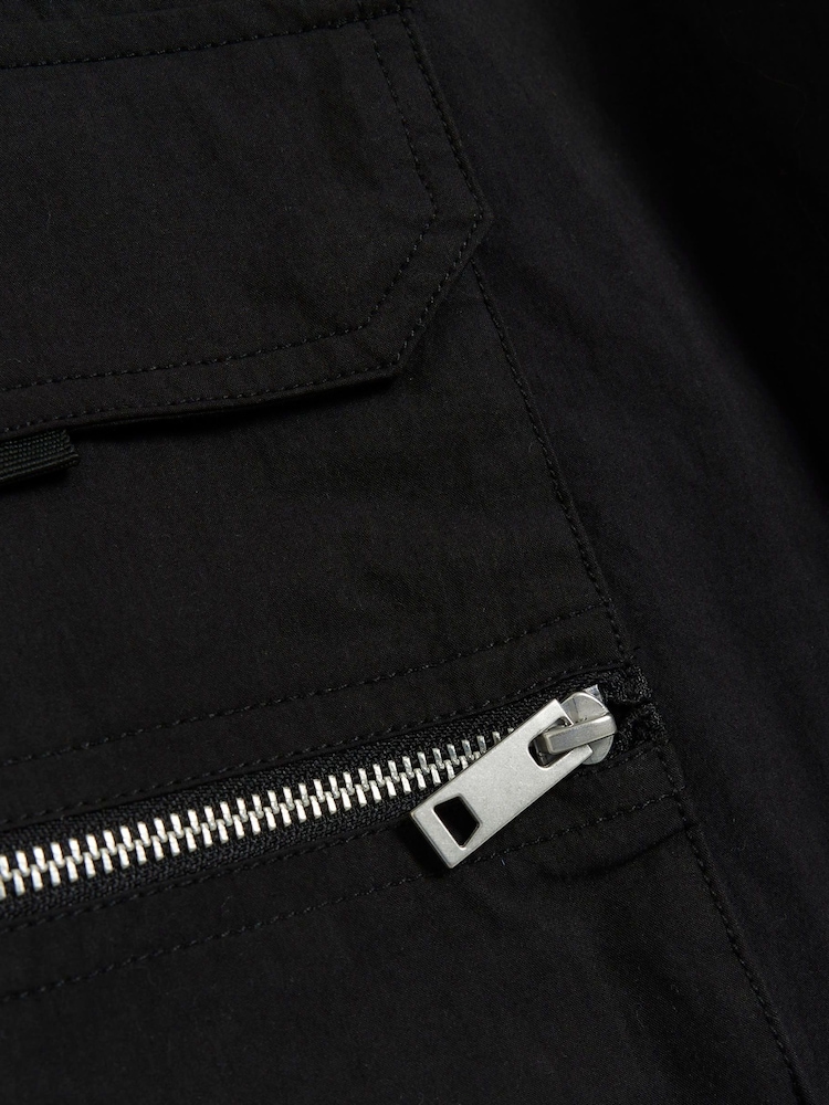 River Island Black Elasticated Zippy Cargo Trousers - Image 4 of 4