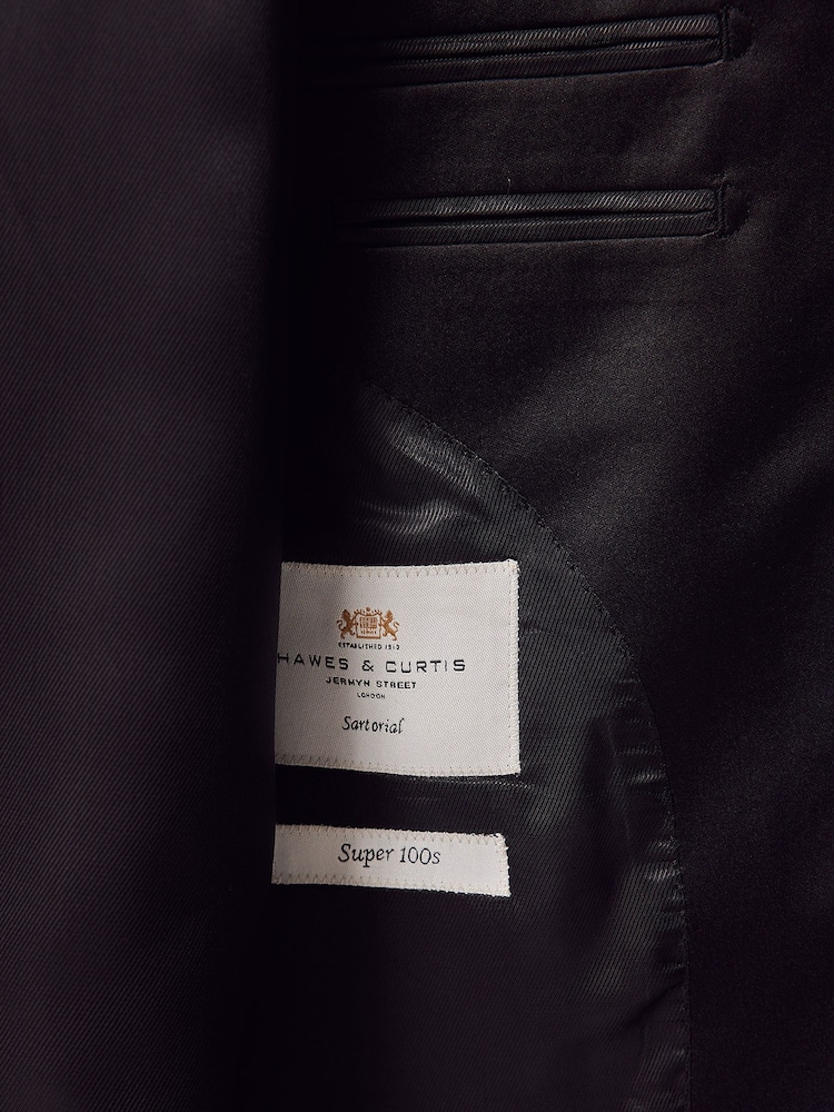 Hawes & Curtis Slim Shawl Dinner črna jakna; ozek šal večerja suknjič - Slika 6 iz 6