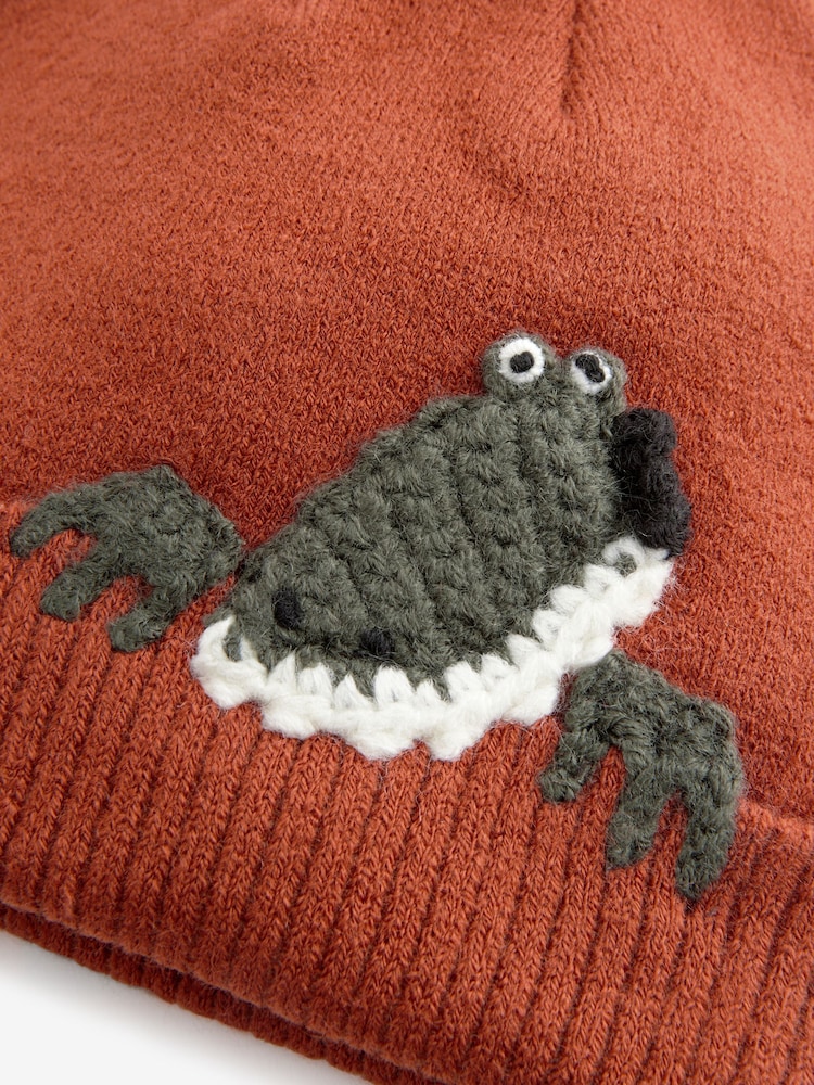 Crocodile Character Pom Hat (3mths-10yrs) - Image 2 of 3 Crocodile Character Pom Hat (3mths-10yrs) - Image 2 of 3
