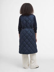 Barbour® Navy Rita Longline Puffer Gilet - Image 2 of 7