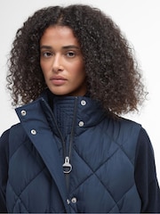 Barbour® Navy Rita Longline Puffer Gilet - Image 4 of 7